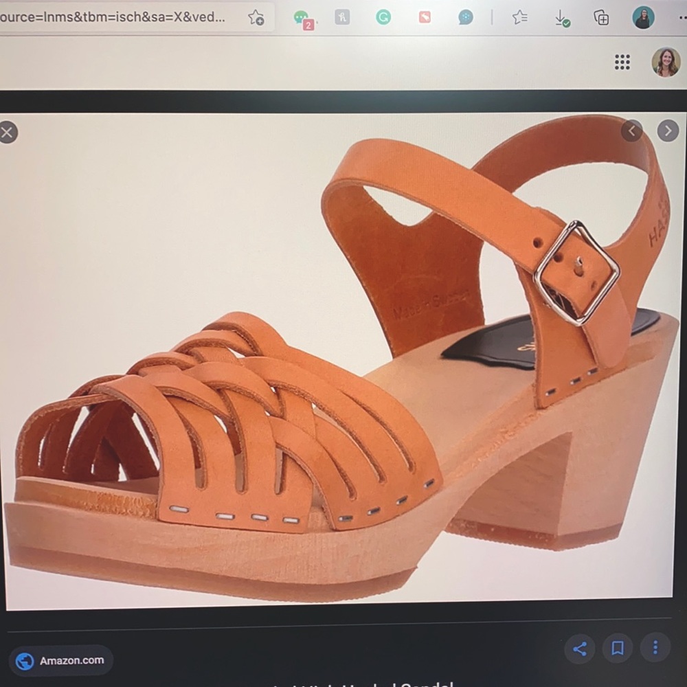 Swedish Hasbeens Braided High Natural Clogs 38